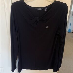 Lands' End Women's Elegant Navy Blue Long Sleeve